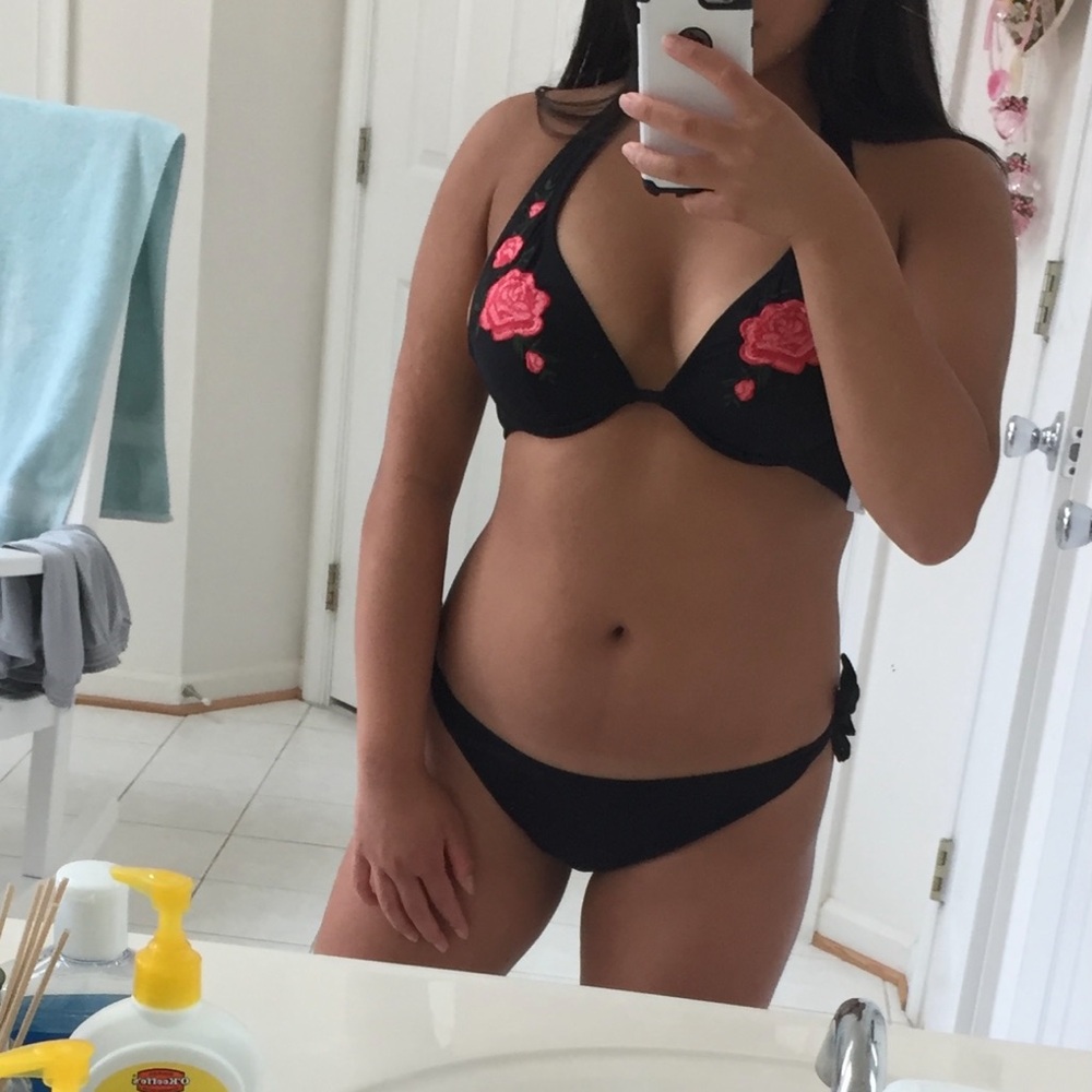 Calzedonia MICHELLE PUSH-UP BIKINI topWITH EMBROIDERED ROSES
